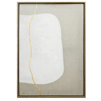 Πίνακας χειροποίητος σε καμβά λευκός - μπεζ 50x70cm Espiel FAL227