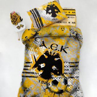 Σεντόνια σετ/3 aek μονά χωρίς λάστιχο aek8 170x260cm Palamaiki 9-020513-001