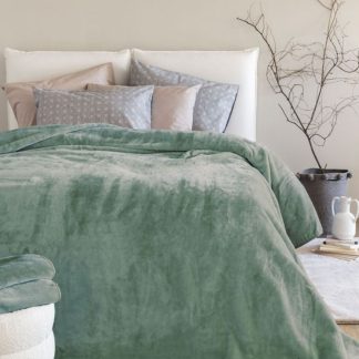 Κουβέρτα μονή βελουτέ dream velour/3 olive 160x220cm Palamaiki 9-130233-001