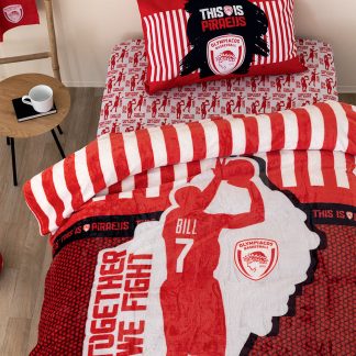Κουβέρτα fleece μονή dg Ολυμπιακός 160x220cm Palamaiki 9-140100-005