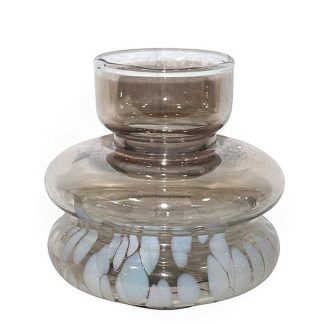 Βάζο "drops" φυσητό γυαλί διάφανο/λευκό 14x10cm Zaros 26675 IN255