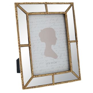Κορνίζα με καθρέφτη χρυσή πολυρεζίν 13x18cm Iliadis 89027
