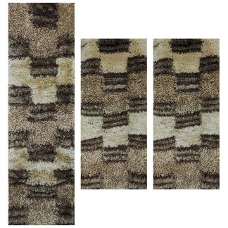 Χαλία σετ/3 polyester beige 70x150cm 70x220cm Koulis Carpets SAPHIRE