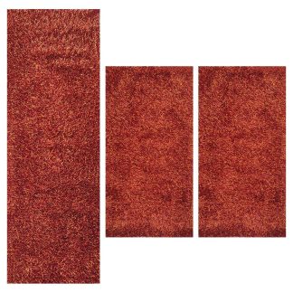 Χαλία σετ/3 polyester red 70x150cm 70x220cm Koulis Carpets ZENIA