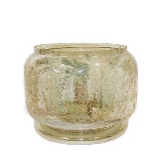 Δοχείο φυσητό γυαλί χρυσό με ειδική υάλωση 29x29x24cm Zaros 25664 IN204