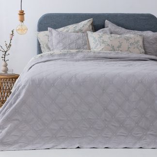 Κουβερλί με μαξιλαροθήκες σετ/3 Ifigeneia Silver 220x240cm Palamaiki 9-140895-003