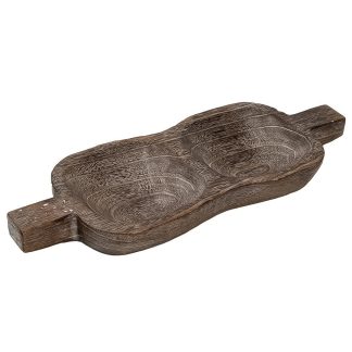 Ξηροκαρπιέρα 2 θέσεων ξύλινη σκούρο καφέ 40,5x15x4cm Espiel XYP308