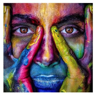 Πίνακας γυάλινος πολύχρωμος πρόσωπο 100x100cm Schuller 880138