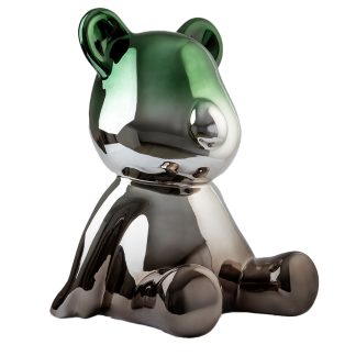 Αρκουδάκι φιγούρα ανθρακί/πράσινο 40x50x34cm Schuller 351539