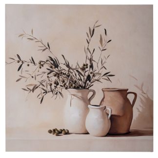 Πίνακας Βάζο με λουλούδια τυπωμένο σε καμβά 80x80cm Iliadis 92714