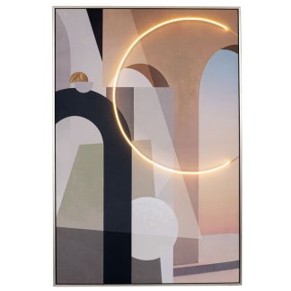 Πίνακας Κύκλος with LED Light με ασημί κορνίζα 80x120cm Iliadis 92721