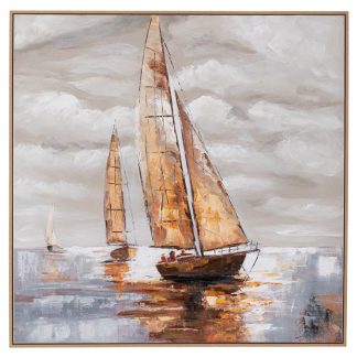Πίνακας Sail Boat ελαιογραφία με κορνίζα 100x100cm Iliadis 92731