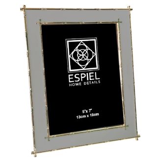 Κορνίζα μεταλλική χρυσό–γκρι 20x25cm Espiel FAM764