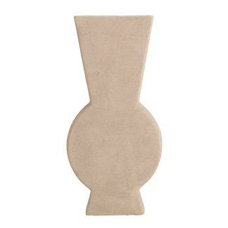 Βάζο κεραμικό πλακέ μπεζ–gold patina 18,5x6,5x38cm Espiel TOF251