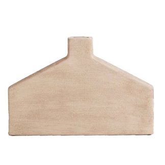 Βάζο κεραμικό πλακέ μπεζ–gold patina 34x7x23cm Espiel TOF253