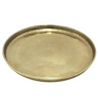 Δίσκος χυτό αλουμίνιο με χείλος χρυσό 34x34x3cm Zaros 25678 IN218