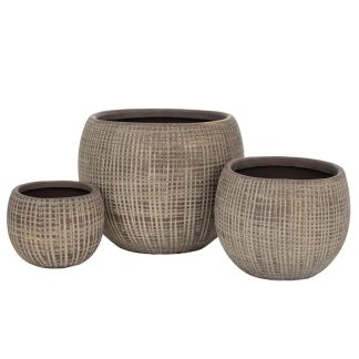 Κασπώ πήλινο γκρι σετ 3 40x40x32cm Iliadis 88054