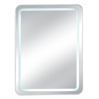 Καθρέφτης τοίχου μεταλλικός ορθογώνιος λευκός με LED 60x80cm Iliadis 91472
