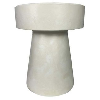 Σκαμπώ βοηθητικό τραπεζάκι κεραμικό κρεμ 38x38x46cm Espiel MAH118