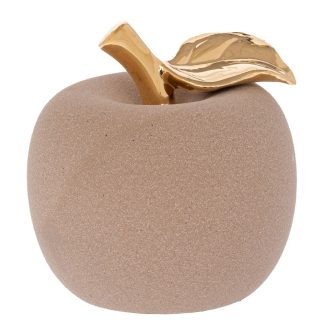 Κεραμικό μήλο κρεμ με χρυσό φύλλο 16x17cm Iliadis 92009