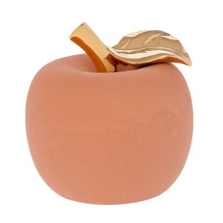 Κεραμικό μήλο μπορντό με χρυσό φύλλο 14x16cm Iliadis 92012