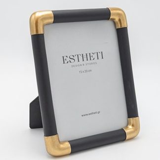 Κορνίζα (15x20) polyresin μαύρο-χρυσό 18,5x2,2x23cm Eurolamp 815-00108