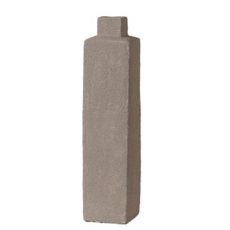 Βάζο κεραμικό τετράγωνο μπεζ–γκρι 11,5x11,5x45cm Espiel TOF223
