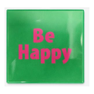 Σουβέρ κεραμικό 'Be Happy' 9x9cm 27516 KZ371